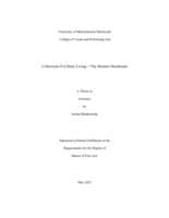 Collections for daily living + the modern handmade: a thesis in Artisanry