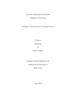 The impact of social structure on language structure: a thesis in Psychology