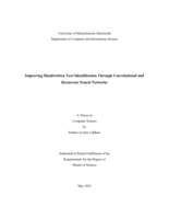 Improving handwritten text identification through convolutional and recurrent neural networks: a thesis in Computer Science