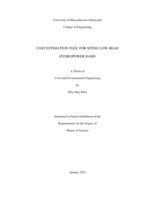 Cost estimation tool for siting low-head hydropower dams: a thesis in Civil and Environmental Engineering