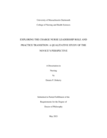 Exploring the charge nurse leadership role and practice transition: a qualitative study of the novice’s perspective : a dissertation in Nursing