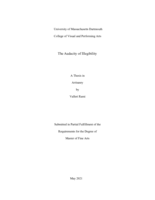 The audacity of illegibility: a thesis in Artisanry