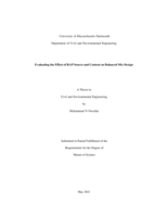 Evaluating the effect of RAP source and content on balanced mix design: a thesis in Civil and Environmental Engineering