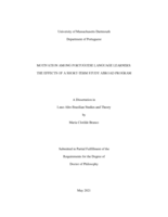 Motivation among Portuguese language learners: the effects of a short-term study abroad program : a dissertation in Luso-Afro-Brazilian Studies and Theory
