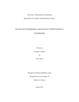 Dataflow notebooks: enhancing computational notebooks : a thesis in Computer Science