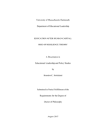 Education after human capital: rise of resilience theory : a dissertation in Educational Leadership and Policy Studies