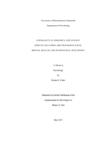 Centrality of stressful life events: effects on coping, emotion regulation, mental health, and non-suicidal self-injury : a thesis in Psychology
