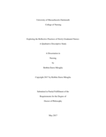 Exploring the reflective practices of newly graduated nurses: a qualitative descriptive study : a dissertation in Nursing