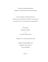 Young children's understanding of congruence and similarity within collaborative dynamic multi-touch geometry environments: a dissertation in Mathematics Education