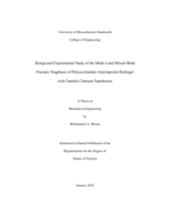 Design and experimental study of the mode-I and mixed-mode fracture toughness of Polyacrylamide-Amylopectin hydrogel with tunable chitosan topohesion: a thesis in Mechanical Engineering