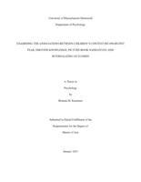 Examining the associations between children’s context-incongruent fear, emotion knowledge, picture-book narratives, and internalizing outcomes: a thesis in Psychology