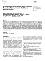 A Scoping Review of School-Based Nutrition Education Interventions in the Islamic Republic of Iran
