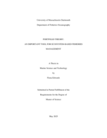Portfolio theory: an important tool for ecosystem-based fisheries management : a thesis in Marine Science and Technology