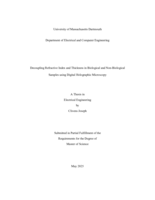 Decoupling refractive index and thickness in biological and non-biological samples using digital holographic microscopy: a thesis in Electrical Engineering