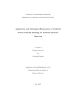 Application and ontological exploration of artificial neural network pruning for network intrusion detection: a thesis in Computer Science