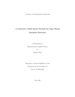 A generative multi-agent network for open world intrusion detection: a dissertation in Engineering and Applied Science