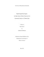 Rapid insight data engine: an open-source Python framework for automated analysis of tabular data : a thesis in data science