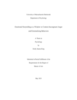 Emotional storytelling as a window to context-incongruent anger and externalizing behaviors: a thesis in Psychology