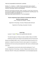 Practice Assignments Improve Research Comprehension Skills and Reinforce Concept Learning