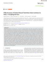 Effectiveness of School-Based Nutrition Interventions in Italy: A Scoping Review