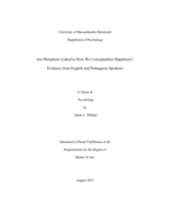 Are metaphors linked to how we conceptualize happiness?: evidence from English and Portuguese speakers : a thesis in Psychology