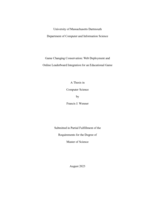 Game changing conservation: web deployment and online leaderboard integration for an educational game : a thesis in Computer Science