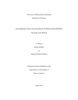 Investigating Pseudo-nitzschia blooms in Rhode Island shellfish growing area waters: a thesis in Marine Biology