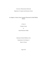 An adaptive context-aware anomaly detection for small mobile robots: a thesis in Computer Science