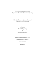 Fiber optic transceiver system for unmanned underwater communication link: a thesis in Electrical Engineering