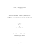 Synthetic observables from a turbulently-driven deflagration-to-detonation model in Type la Supernovae: a thesis in Physics