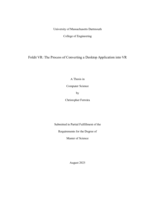 Foldit VR: the process of converting a desktop application into VR : a thesis in Computer Science