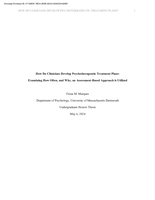 How Do Clinicians Develop Psychotherapeutic Treatment Plans: Examining How Often, and Why, an Assessment-Based Approach is Utilized