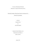 Structurally adaptive deep neural network architectures for dynamic environments: a thesis in Computer Science