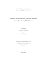 Mitigation of vortex-induced vibrations in marine stretch hoses using helical grooves: a thesis in Mechanical Engineering