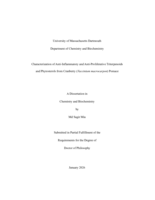 Characterization of anti-inflammatory and anti-proliferative triterpenoids and phytosterols from cranberry (Vaccinium macrocarpon) pomace: a dissertation in Chemistry and Biochemistry