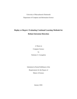 Replay or regret: evaluating continual learning methods for robust intrusion detection :a thesis in Computer Science