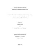 Curriculum-based adversarial training for robust deep learning models in medical image classification: a thesis in Computer Science