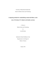 Comparing methods for standardizing commercial fishery catch rates of Northeast US Atlantic cod (Gadhus morhua): a thesis in Marine Science and Technology