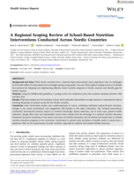 A Regional Scoping Review of School‐Based Nutrition Interventions Conducted Across Nordic Countries