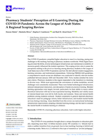 Pharmacy Students' Perception of E-Learning During the COVID-19 Pandemic Across the League of Arab States: A Regional Scoping Review