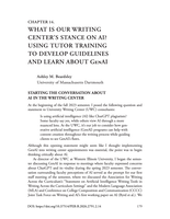 What Is Our Writing Center’s Stance on AI? Using Tutor Training to Develop Guidelines and Learn About GenAI