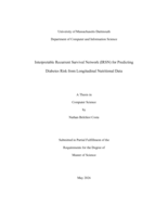 Interpretable recurrent survival network (IRSN) for predicting diabetes risk from longitudinal nutritional data : a thesis in Computer Science