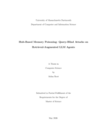 Hub-based memory poisoning: query-blind attacks on retrieval-augmented LLM agents : a thesis in Computer Science
