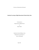 Statistical learning of high-dimensional clinical safety data: a dissertation in Engineering and Applied Science