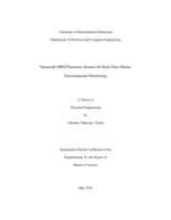 Nanoscale MIM plasmonic sensors for real-time marine environmental monitoring : a thesis in Electrical Engineering