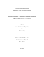 Sustainable remediation: a framework for measuring sustainability in brownfields cleanup and redevelopment : a thesis in Civil and Environmental Engineering 
