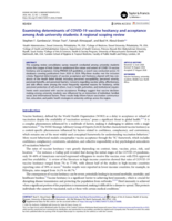 Examining determinants of COVID-19 vaccine hesitancy and acceptanceamong Arab university students: A regional scoping review
