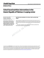 School-based nutrition interventions in the Islamic Republic of Pakistan: A scoping review