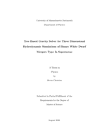 Tree based gravity solver for three dimensional hydrodynamic simulations of binary white dwarf mergers type Ia supernovae: a thesis in Physics