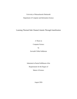 Learning thermal side channel attacks through gamification: a thesis in Computer Science